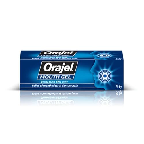 Orajel Mouth Gel for Fast Mouth Ulcer Treatment & Oral Gel Relief, Targeted Tooth Pain Relief, Easy-Apply Mouth Numbing Gel, 5.3g