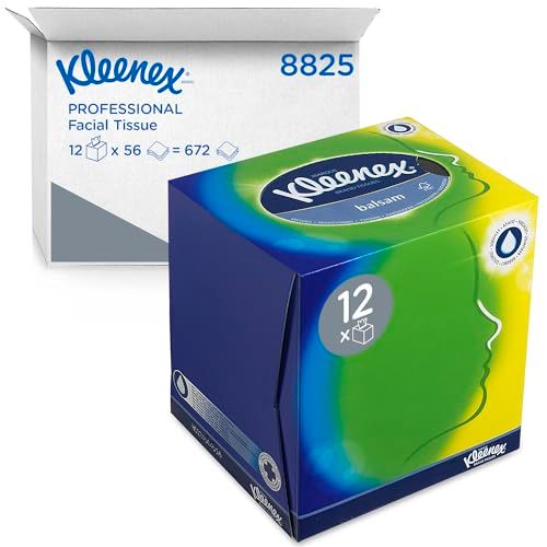 Kleenex Cube Facial Tissues 8825 - White. 3-ply. 12x56 (672 sheets)