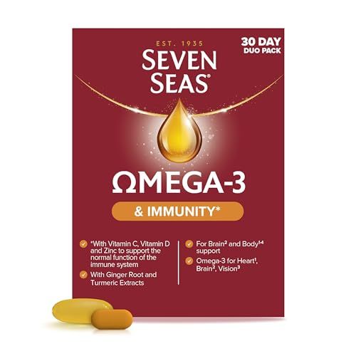 Seven Seas Omega-3 Fish Oil and Immunity, with Vitamin C, Vitamin D, Duo Pack: 30 Capsulesplus30 Tablets