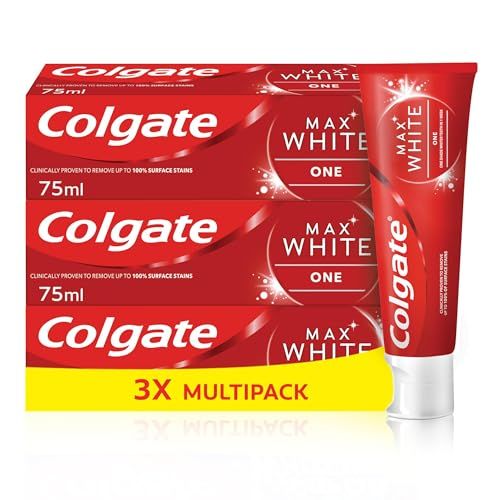 Colgate Max White 4x75ml| Teeth whitening Toothpaste | clinically Proven Formula | removes up to 100% of Surface Stains