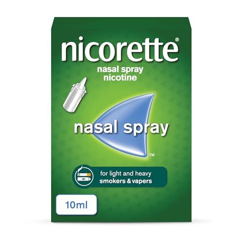 Nicorette Nasal Spray (1x 10ml), Fast-Acting Nicotine Nasal Spray to Help Stop Smoking, Cessation Aid for Relief from Cravings and Nicotine Withdrawal