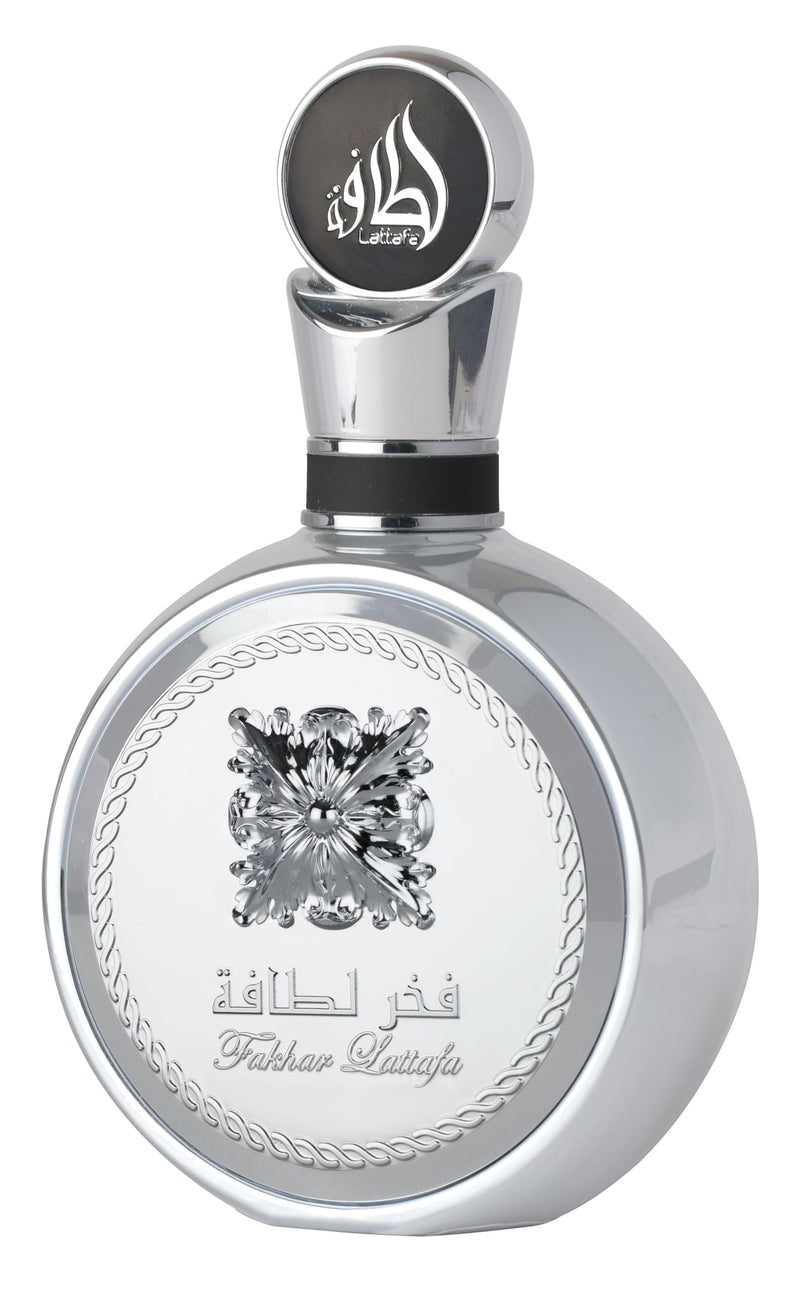 Lattafa Fakhar Platin Eau de Parfum for Men – 100ml | Spicy Woody Fragrance with Bergamot, Ginger & Sandalwood | Bold, Modern Scent | Long Lasting Arabic Perfume