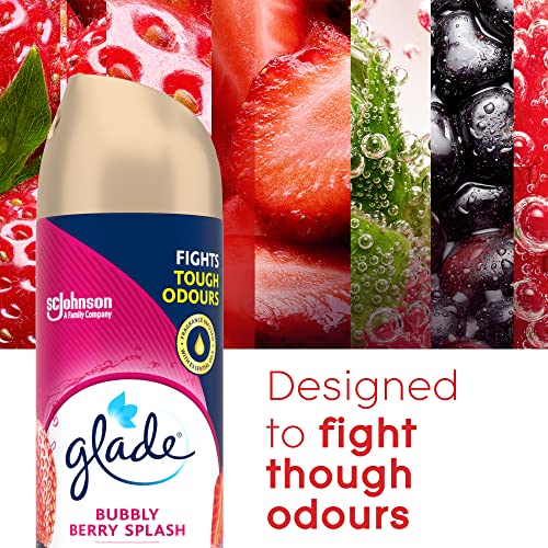 Glade Air Freshener, Aerosol Room Spray, Bubbly Berry Splash, Pack of 12 (12 x 300ml)
