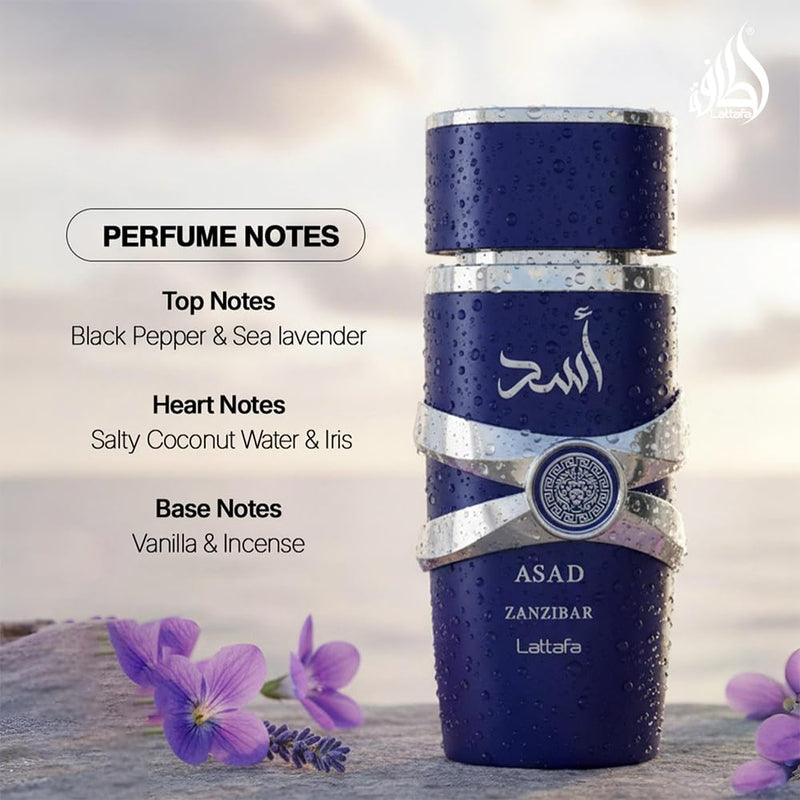 Asad Zanzibar by Lattafa for Men - 3.4 oz EDP Spray