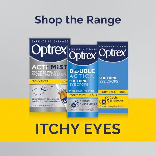 Optrex ActiMist 2-in-1 Eye Spray for Itchy Hayfever Allergy Plus Watery Eyes - 10 ml (Pack of 2)