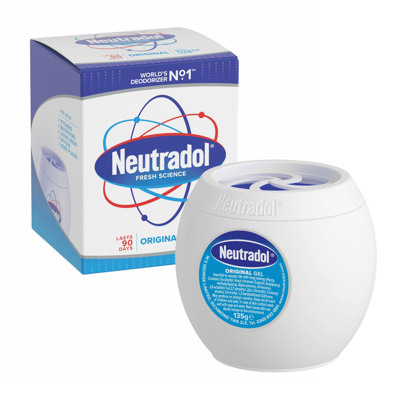 Neutradol Slow Release Gel, Air Freshener and Odour Eliminator, No Plug or Spray Needed, Multipack 12 x 135g