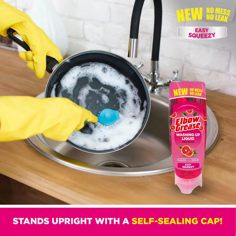 Elbow Grease Stand Up Washing Up Liquid | Power Degreaser - Easy Squeezy | No Mess, No Leaks (Various Scents, 450ml or 700ml)
