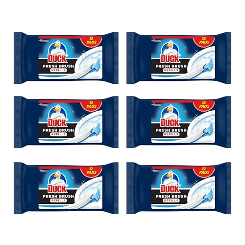 Duck Fresh Brush Refills, Flushable Toilet Bowl Cleaning Pads, Pack of 6 (Total of 72 Refill Pads)