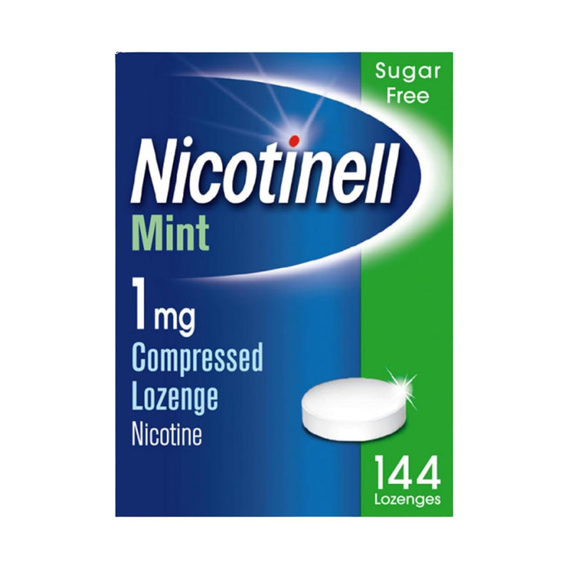 Nicotinell Mint Lozenge 1mg (144 Lozenges), Stop Smoking Aid, Sugar Free Nicotine Lozenges, Fresh Mint Flavour, 1mg Regular Strength for Light Smokers, Quit Smoking Aid