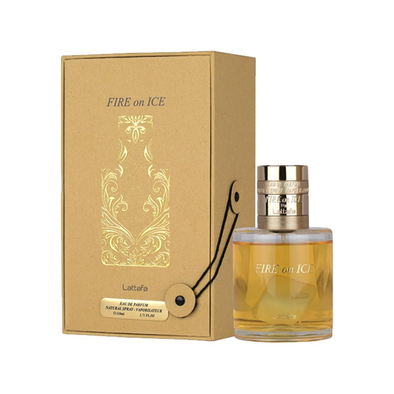 Lattafa Fire On Ice 110ml Eau de Parfum Unisex Perfume | Bold Black Raspberry Frozen Rose Oakwood & Ambroxan | Long-Lasting Scent for Men & Women