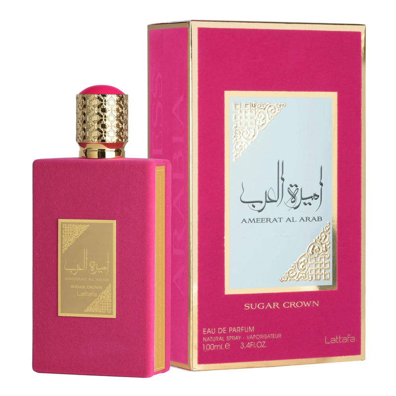 Ameerat Al Arab Sugar Crown Eau de Parfum 100ml for Women by Asdaaf Lattafa – Sweet Gourmand Perfume with Candied Orange, Cotton Candy, Vanilla Cream & Tonka Bean