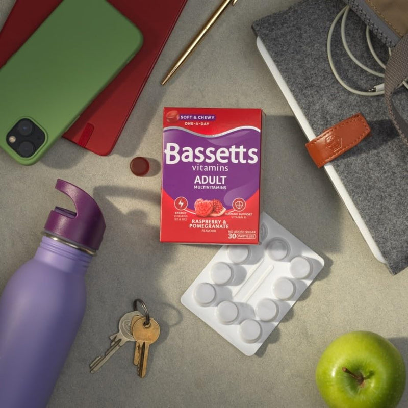 Bassetts Vitamins Adult Raspberry & Pomegranate Flavour Multivitamins 30 Gummy Pastilles