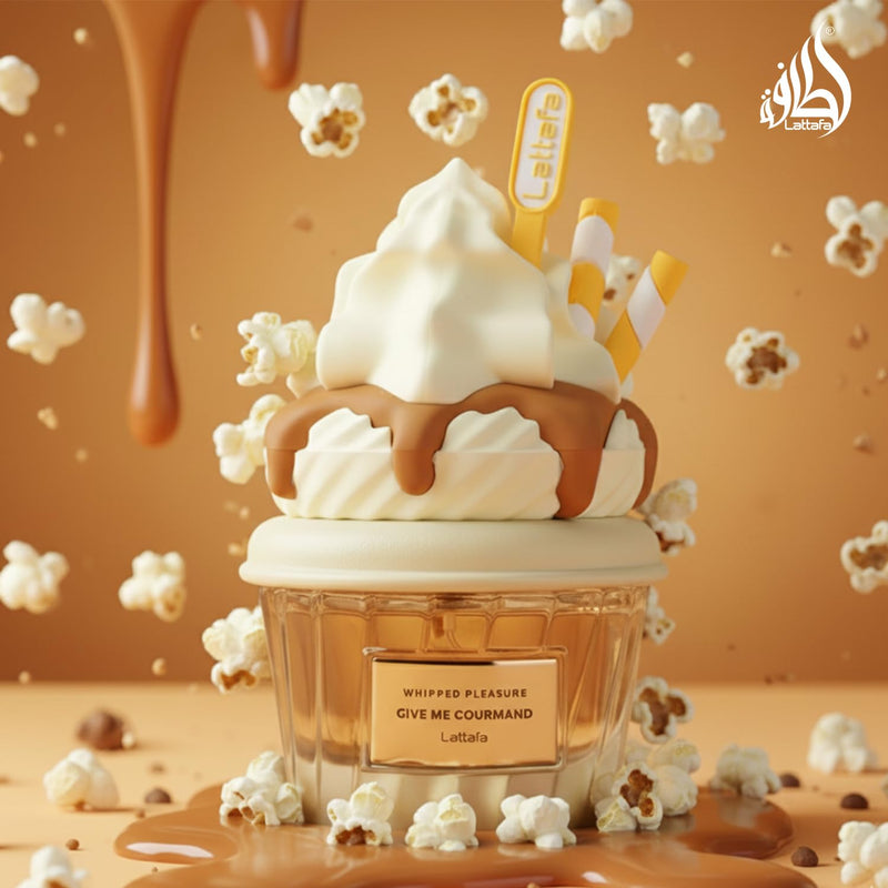 Lattafa Whipped Pleasure Eau de Parfum, Give Me Gourmand Collection - Whipped Cream, Caramel & Vanilla Scent, Spray Form, Unisex 75ml Perfume