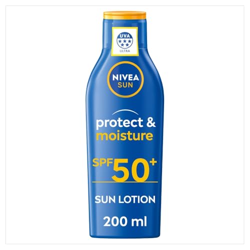 NIVEA SUN Protect & Moisture Sun Lotion SPF 20 Suncream with Vitamin E Provides 48 Hour Moisture and Immediate UVA & UVB Protection