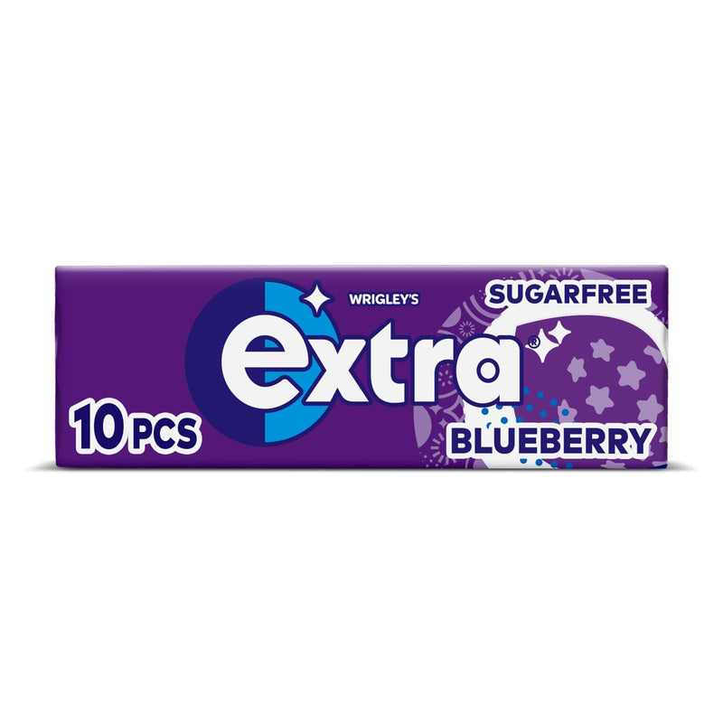 Extra Blueberry Flavour Sugar Free Chewing Gum 10 pieces (1 x30x36 Packs)