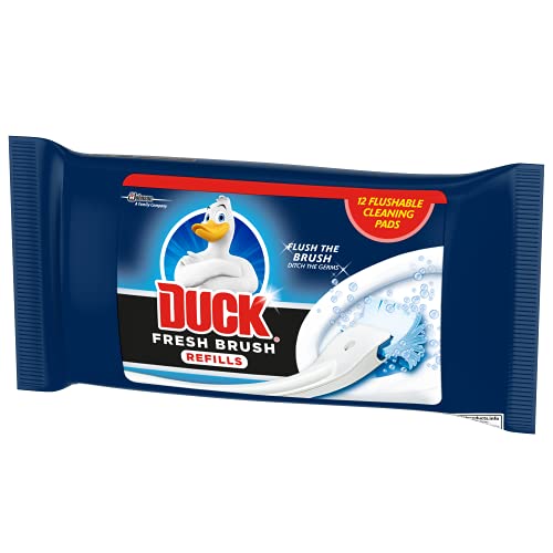 Duck Fresh Brush Refills, Flushable Toilet Bowl Cleaning Pads, Pack of 6 (Total of 72 Refill Pads)