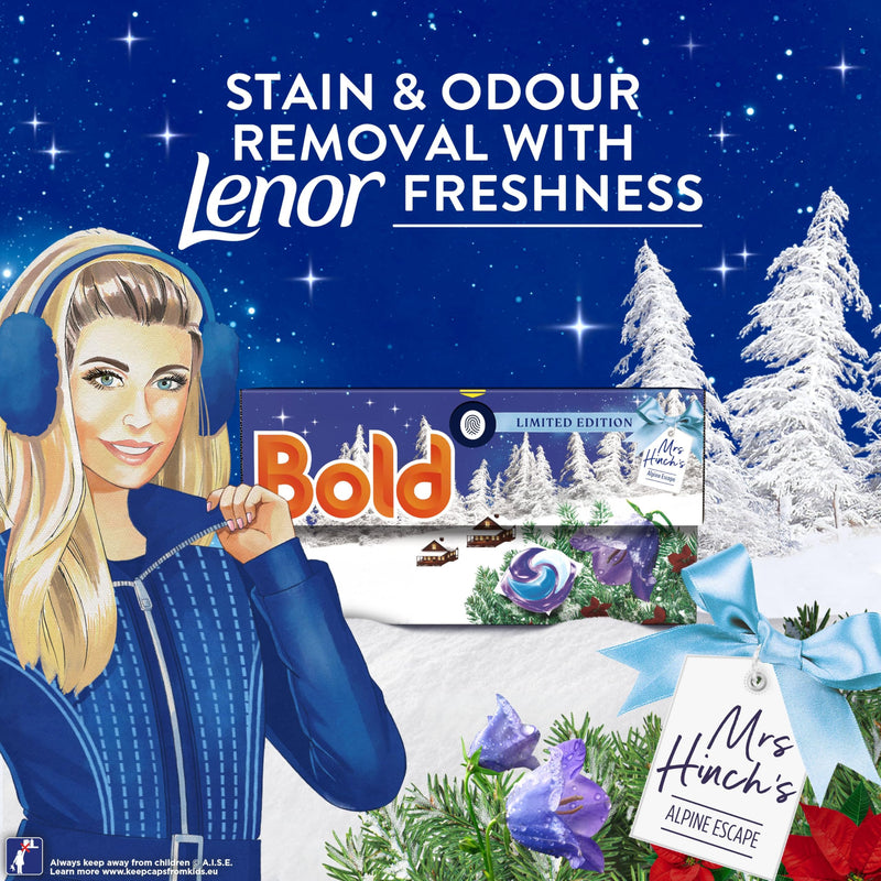Bold PODS Washing Liquid Capsules 2x52 Washes, Bluebells and Wild Berries, Part Of Mrs Hinch’s Alpine Escape Limited Edition