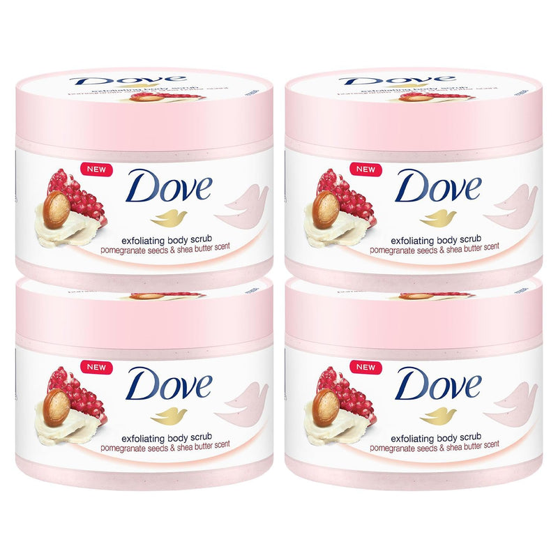 Dove Cream Shower Gel Peeling Pomegranate & Shea Butter, Pack of 4 (4 x 225 ml)