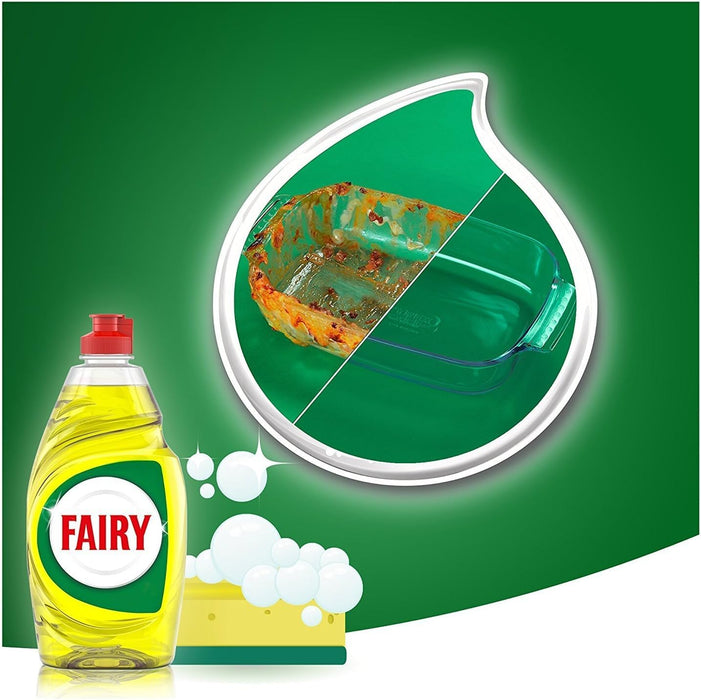 Fairy Original Lemon Washing Up Liquid | Pack of 2 x 320 ml | Dishes Grease Cleaner