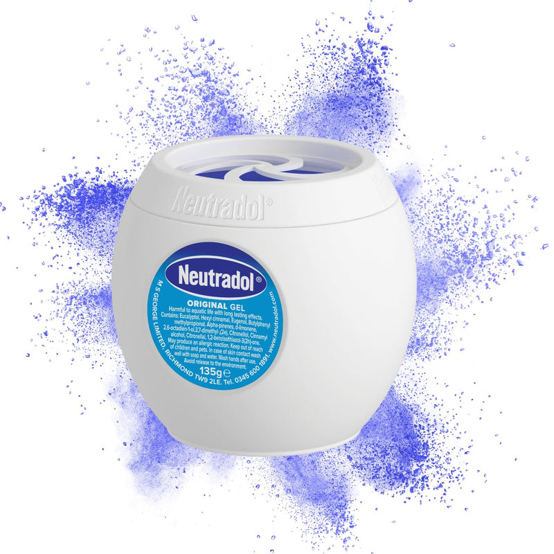 Neutradol Slow Release Gel, Air Freshener and Odour Eliminator, No Plug or Spray Needed, Multipack of 6 x 135g