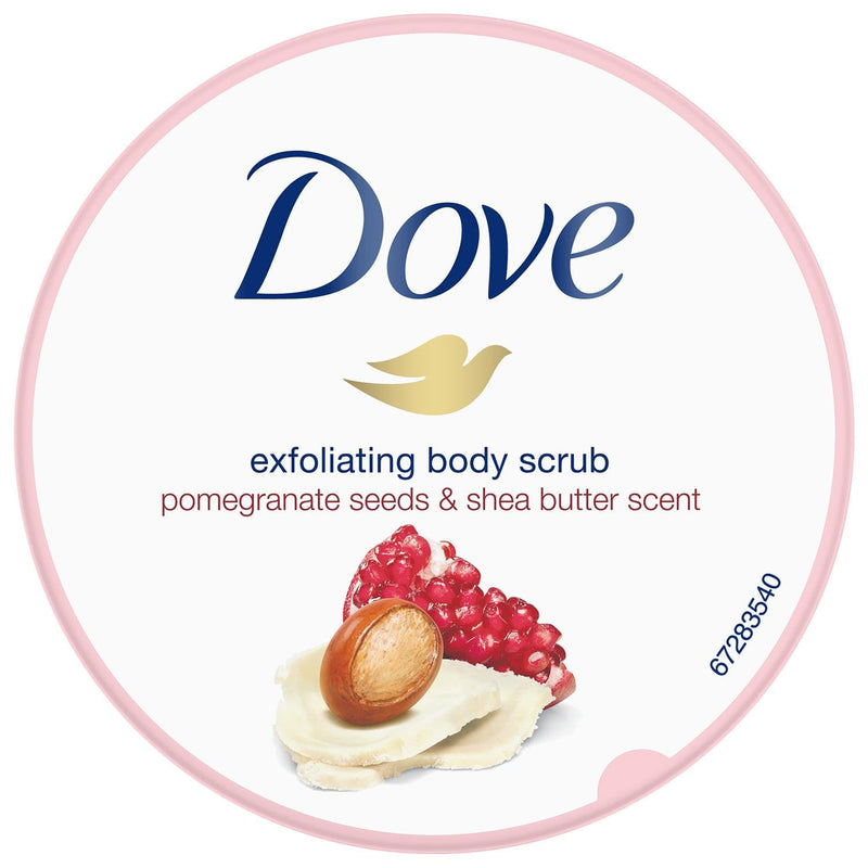 Dove Cream Shower Gel Peeling Pomegranate & Shea Butter, Pack of 4 (4 x 225 ml)