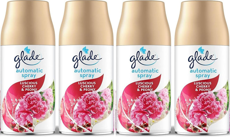 4 x Glade Automatic Spray Refill 269ml - Cherry & Peony
