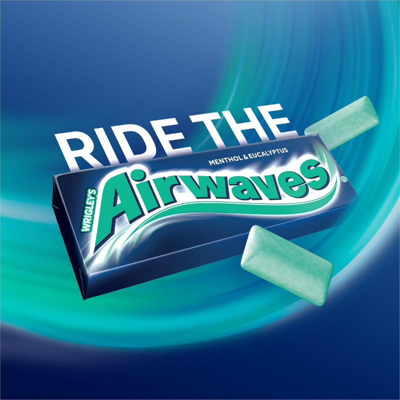 Airwaves Menthol Eucalyptus Sugar Free Chewing Gum Bulk, 30x10 Pcs