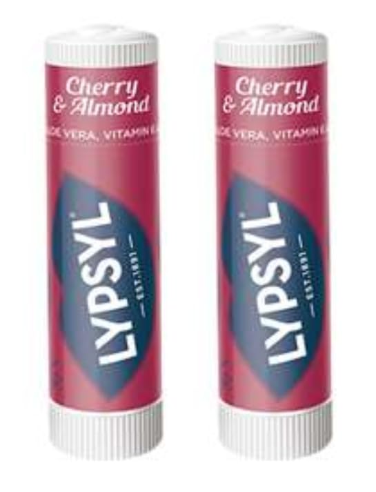 Lypsyl UnTinted Lip Balm Stick 10-Pack – SPF15 – 5x Original, 3x Strawberry & Pomegranate, 2x Cherry & Almond – Moisturizing Lip Care
