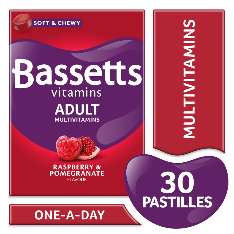 Bassetts Vitamins Adult Raspberry & Pomegranate Flavour Multivitamins 30 Gummy Pastilles