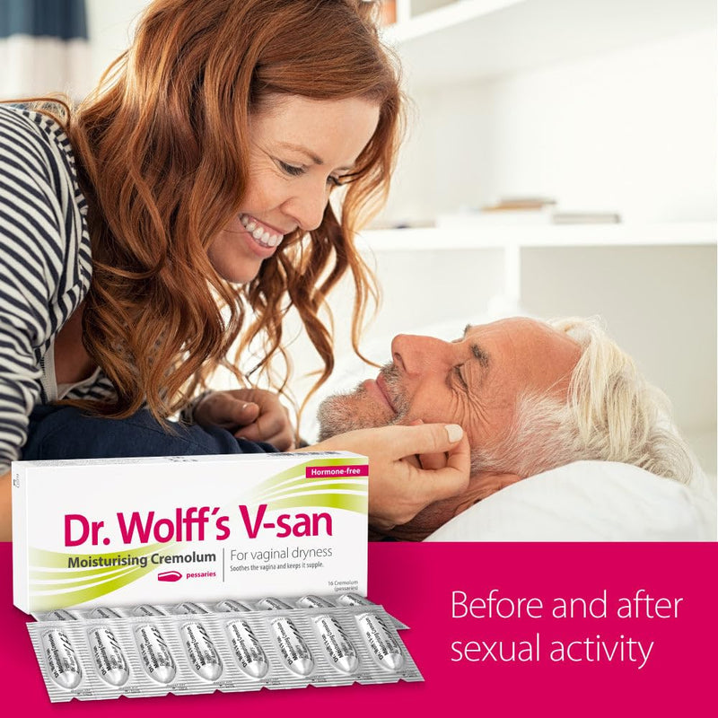 Dr. Wolff's V-san Moisturising Cremolum 16pcs | Against Vaginal Dryness Hormone Free