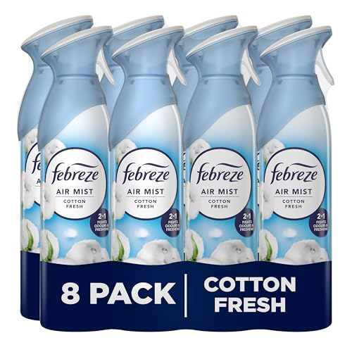 Febreze Air Freshener Room Spray & Bathroom Air Freshener, 8 pack