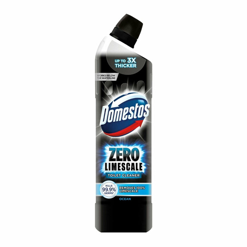 Domestos Zero Limescale Ocean Antibact Toilet Gel, 6 Packs of 750ml, Removes Dirt and Gives Zero LimeScale! Grab it Now to Keep Your Toilet Clean and Fresh!