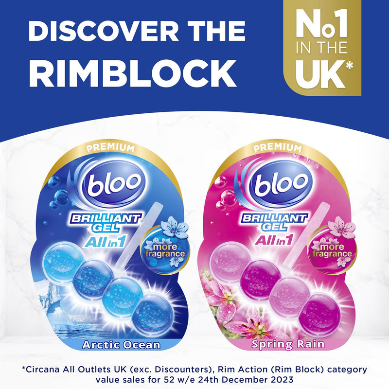 Bloo Brilliant Gel All in 1 Toilet Rim Block Cleaner