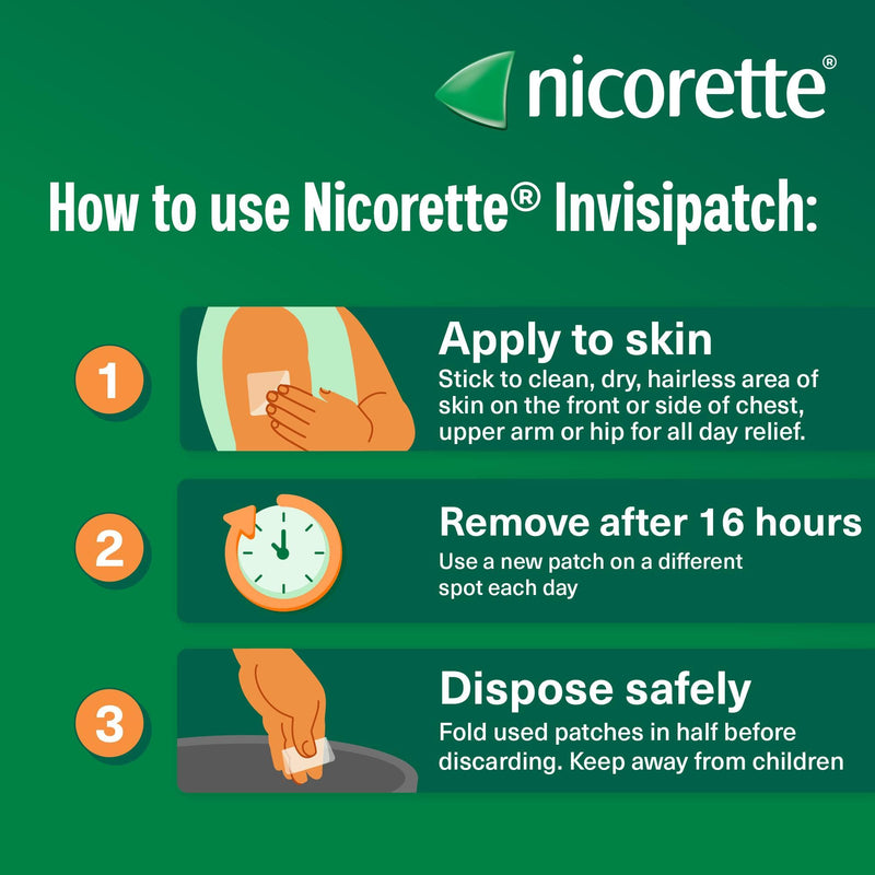 Nicorette InvisiPatch, Nicotine Patches Step 3, 10mg, 7 count, Effective and discreet Stop Smoking and Stop Vaping Aid, Nicotine Patches to Beat Cravings & Withdrawal Symptoms (Quit Smoking or Vaping)