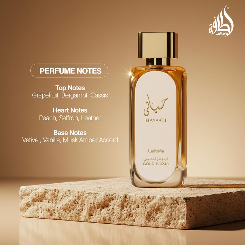 Hayaati Gold Elixir by Lattafa for Women - 3.4 oz EDP Spray