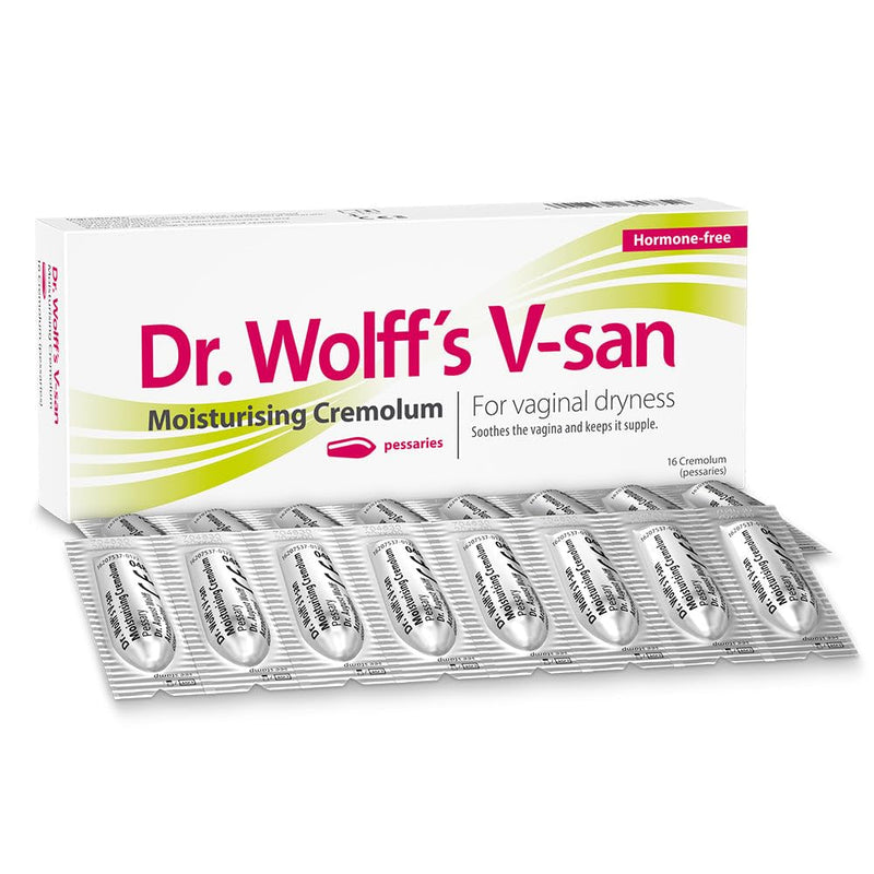 Dr. Wolff's V-san Moisturising Cremolum 16pcs | Against Vaginal Dryness Hormone Free