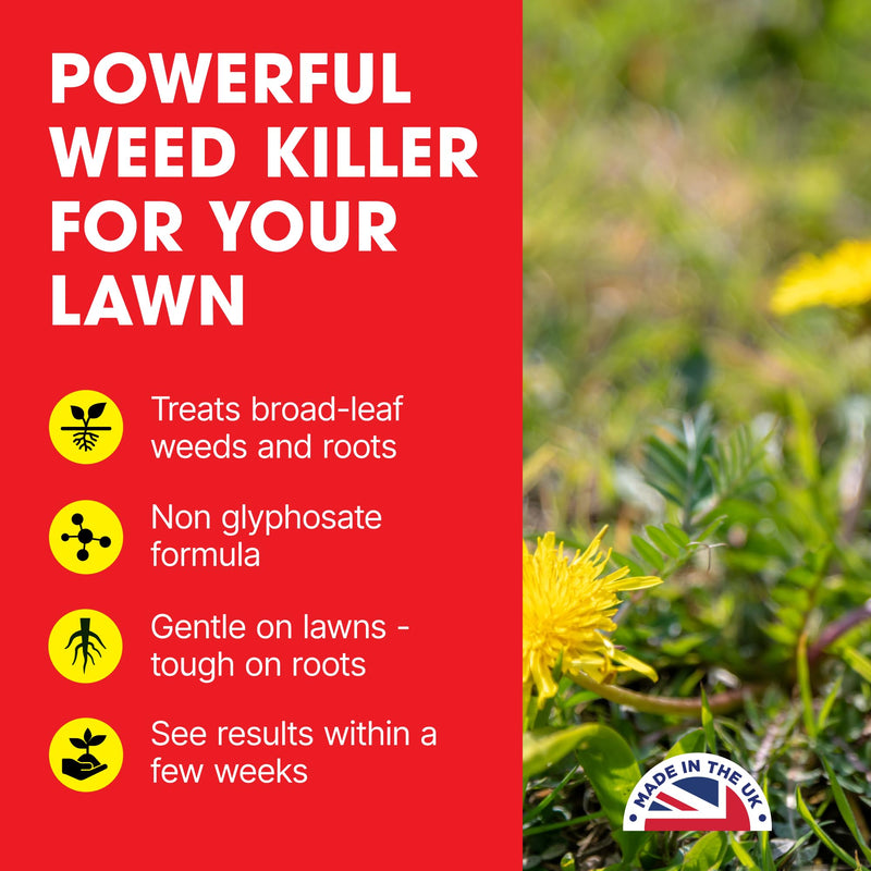 Doff Lawn Weedkiller Spray Bottle Specially Formulated Ready to Use, 1 x Doff Lawn Weedkiller 1L