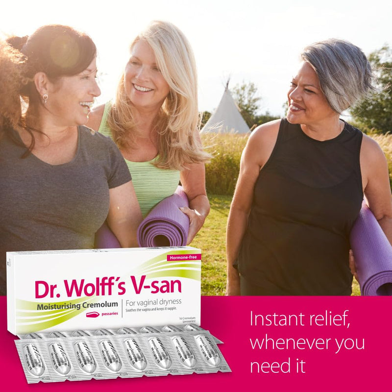 Dr. Wolff's V-san Moisturising Cremolum 16pcs | Against Vaginal Dryness Hormone Free