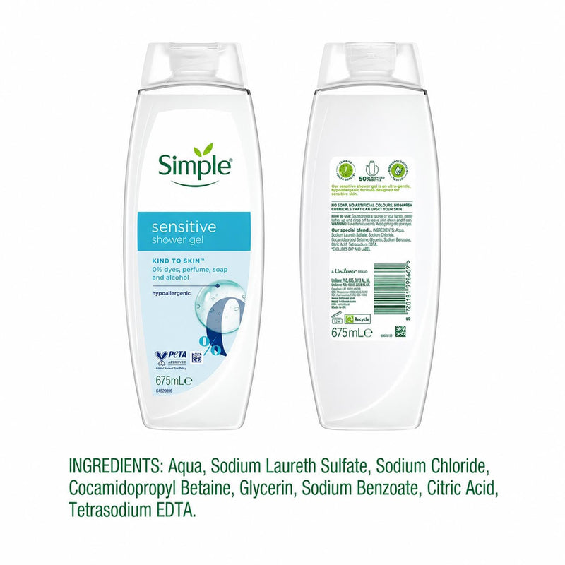 Simple Shower Gel Sensitive 675ml