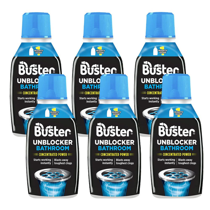 Buster Bathroom Drain Unblocker (Pack of 6 x 300ml)