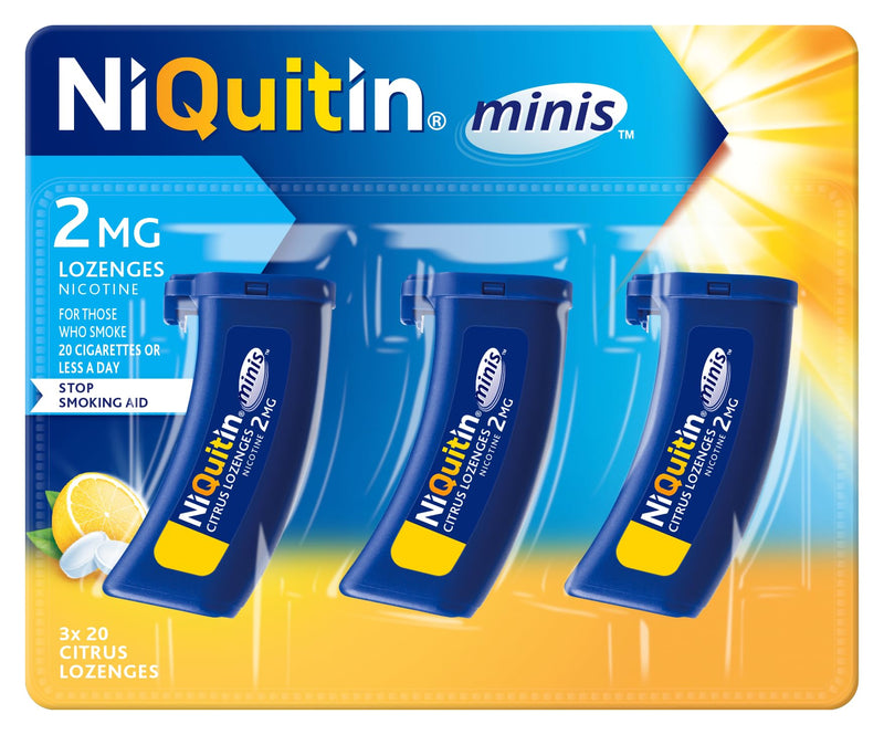 NiQuitin Minis Citrus Nicotine Lozenges 2mg, Pack of 60