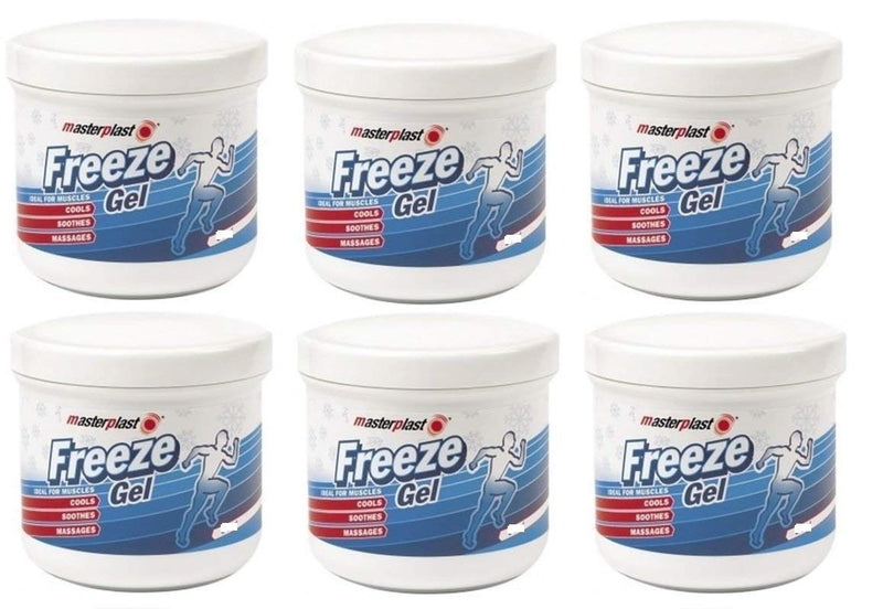 Masterplast 6 x Freeze Gel 200ml Tubs - Body Lube - Lubricant - Adults - Active Individuals, Sensitive Skin Users - Unisex