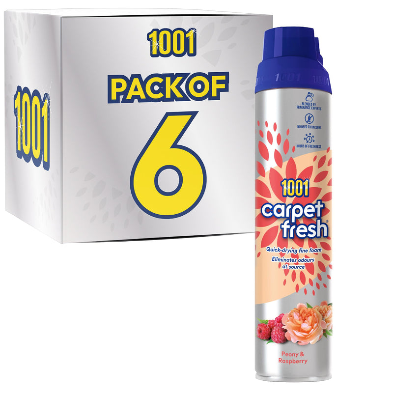 1001 Carpet Fresh for Pet Odour • Thai Orchid & Passionfruit 300ml • Pet Odour Remover Foam • Carpet Rug & Upholstery Freshener • Quick Drying Fine Foam • No Need to Hoover • WoolSafe Approved
