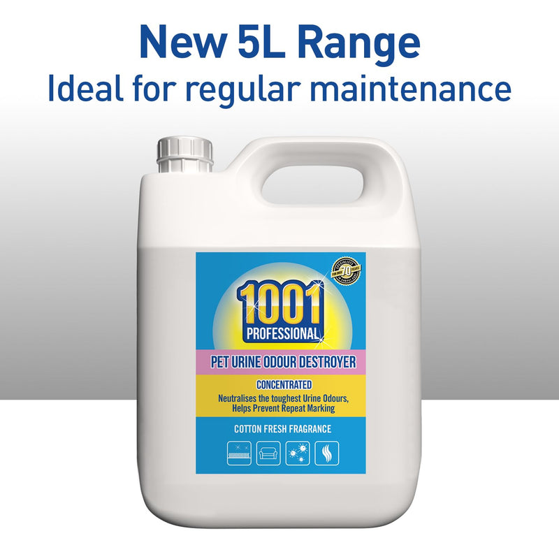 1001 Professional Enzyme Cleaner 5L for Pet Urine and Odours