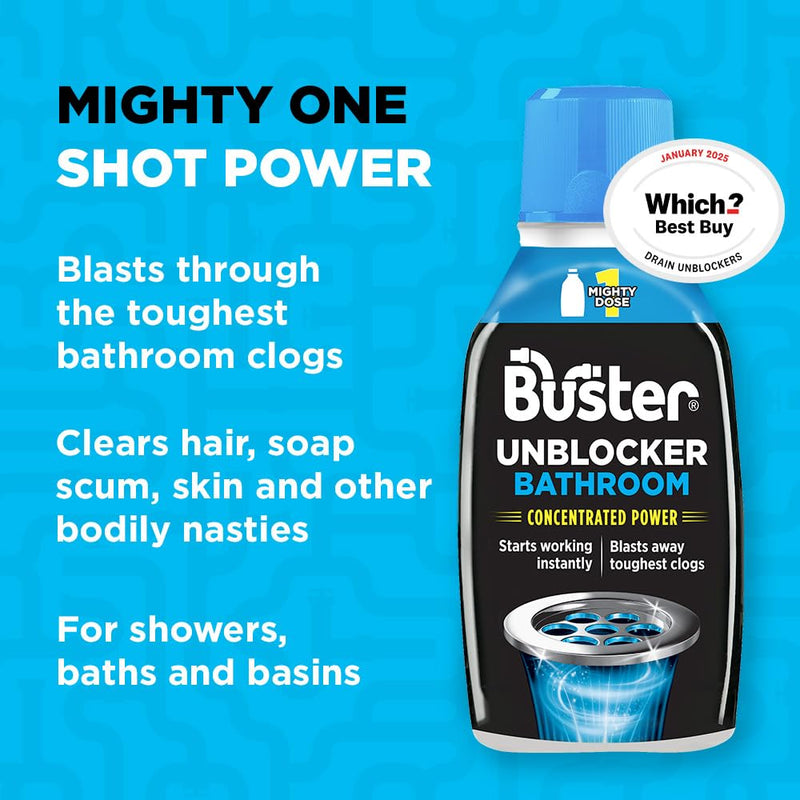 Buster Bathroom Drain Unblocker (Pack of 6 x 300ml)
