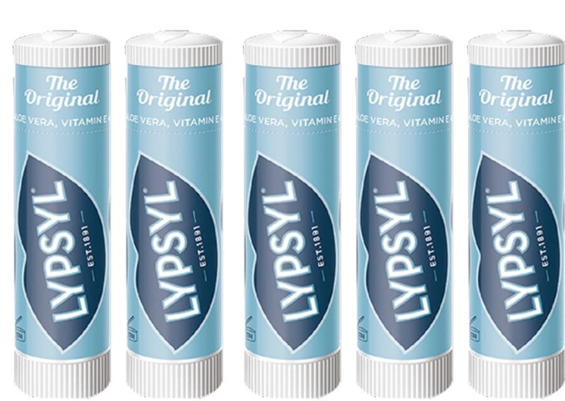Lypsyl UnTinted Lip Balm Stick 10-Pack – SPF15 – 5x Original, 3x Strawberry & Pomegranate, 2x Cherry & Almond – Moisturizing Lip Care
