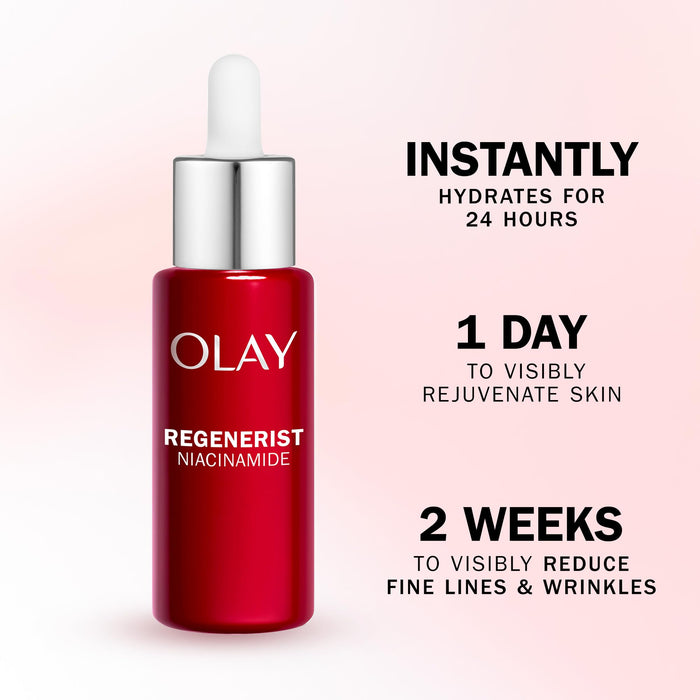 Olay Niacinamide 24 + Vitamin E Serum With 99 Percent Pure Niacinamide and Vitamin E to hydrate, age defy and renew, Fragrance Free, 40ml