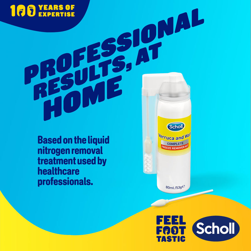 Scholl Verruca & Wart Complete Freeze Remover Kit, 80ml - Verucca Freeze Treatment for Effective Wart and Verucca Removal, 1 Pack