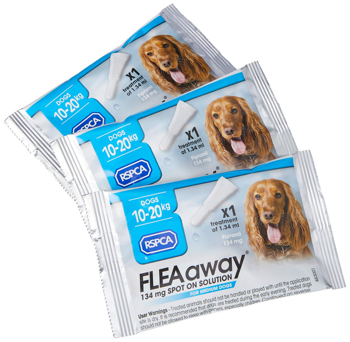 RSPCA FleaAway Spot On Solution for Medium Dogs, 134 mg