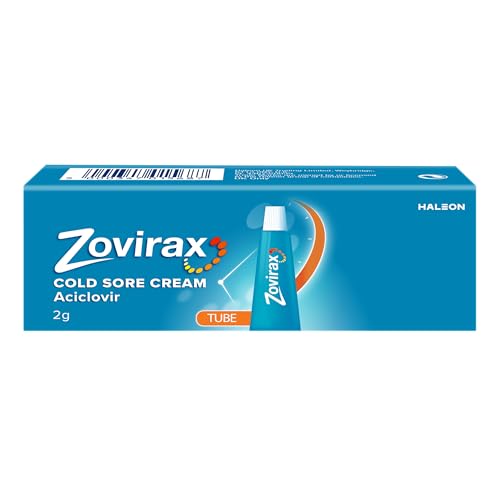Zovirax Cold Sore Cream for Lips, with Aciclovir, Cold Sore Treatment that Speeds Healing and Pain Relief, Tube 2g